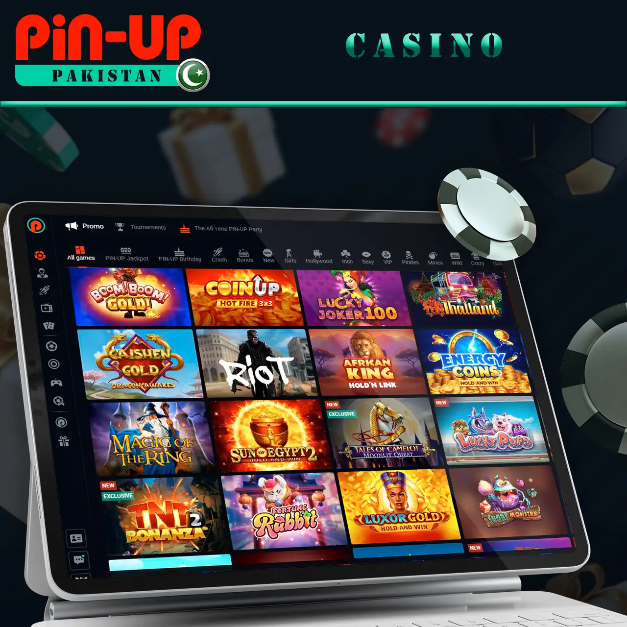 Large selection of gambling games in Pin-Up Casino