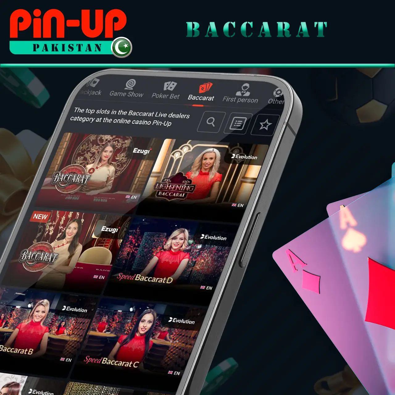 Play different types of casino baccarat