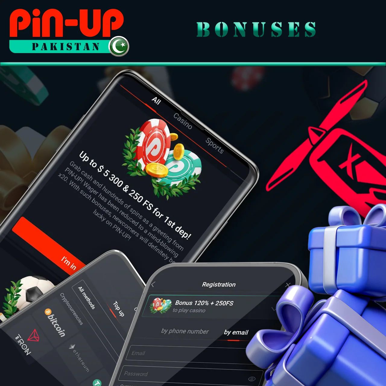 Register, make a deposit and get a welcome bonus from Pin-Up Casino