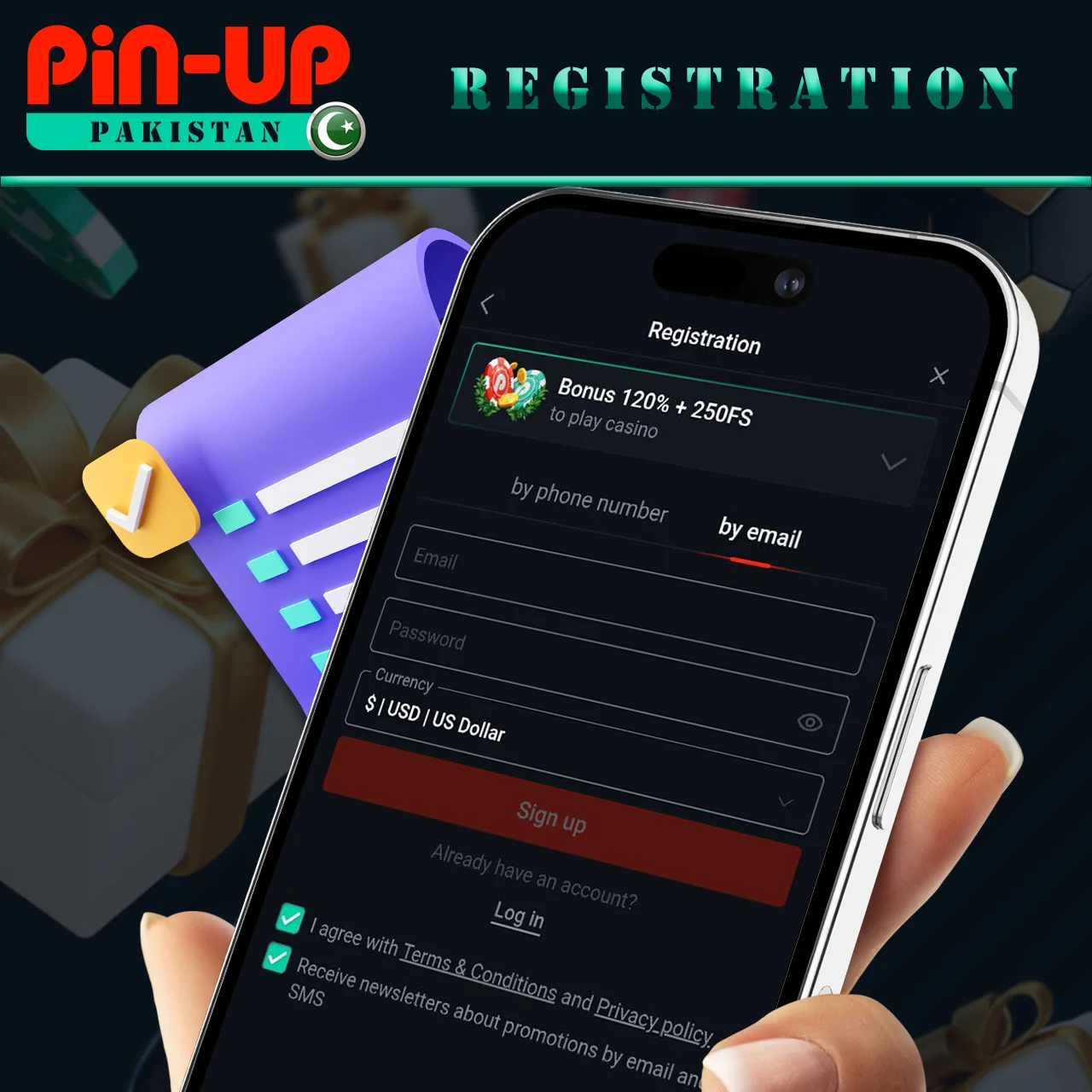 Simple registration process using the mobile app