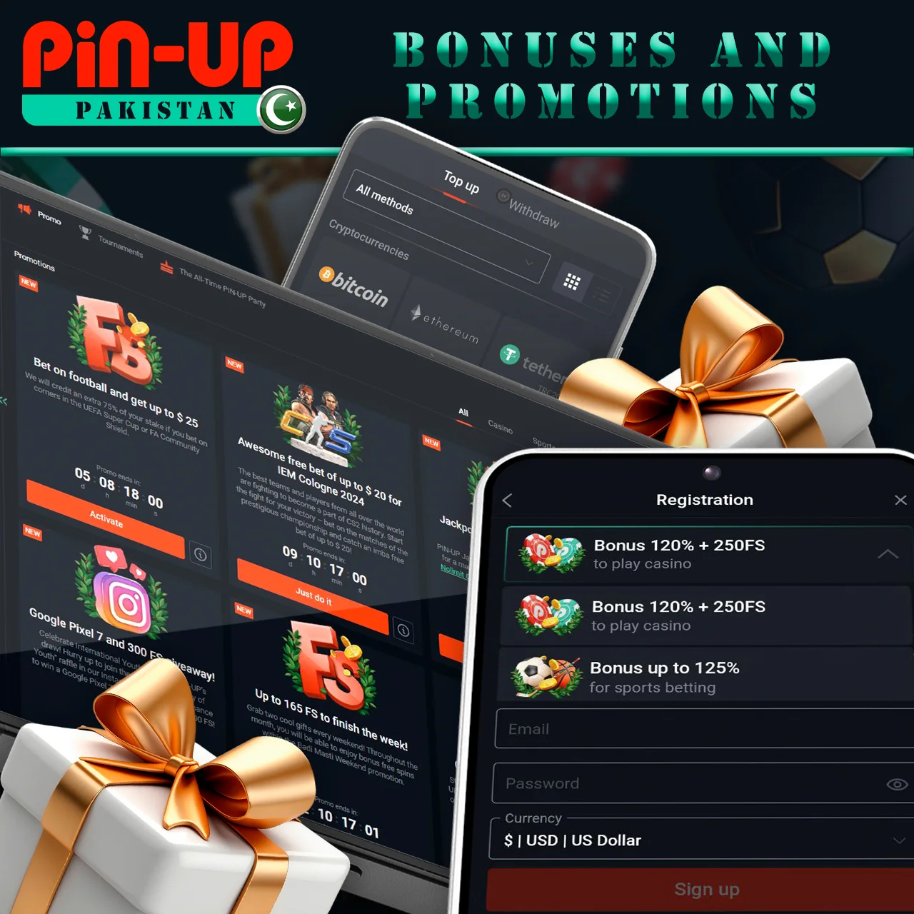 Check out the bonus offers and the process of receiving the Pin-UP welcome bonus