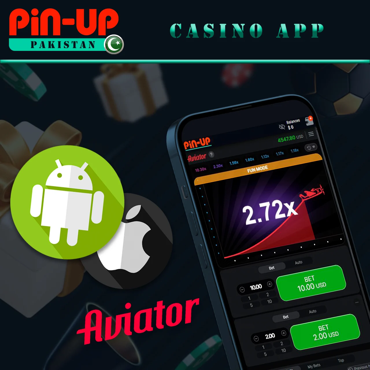 Play Aviator with the Pin-Up mobile app